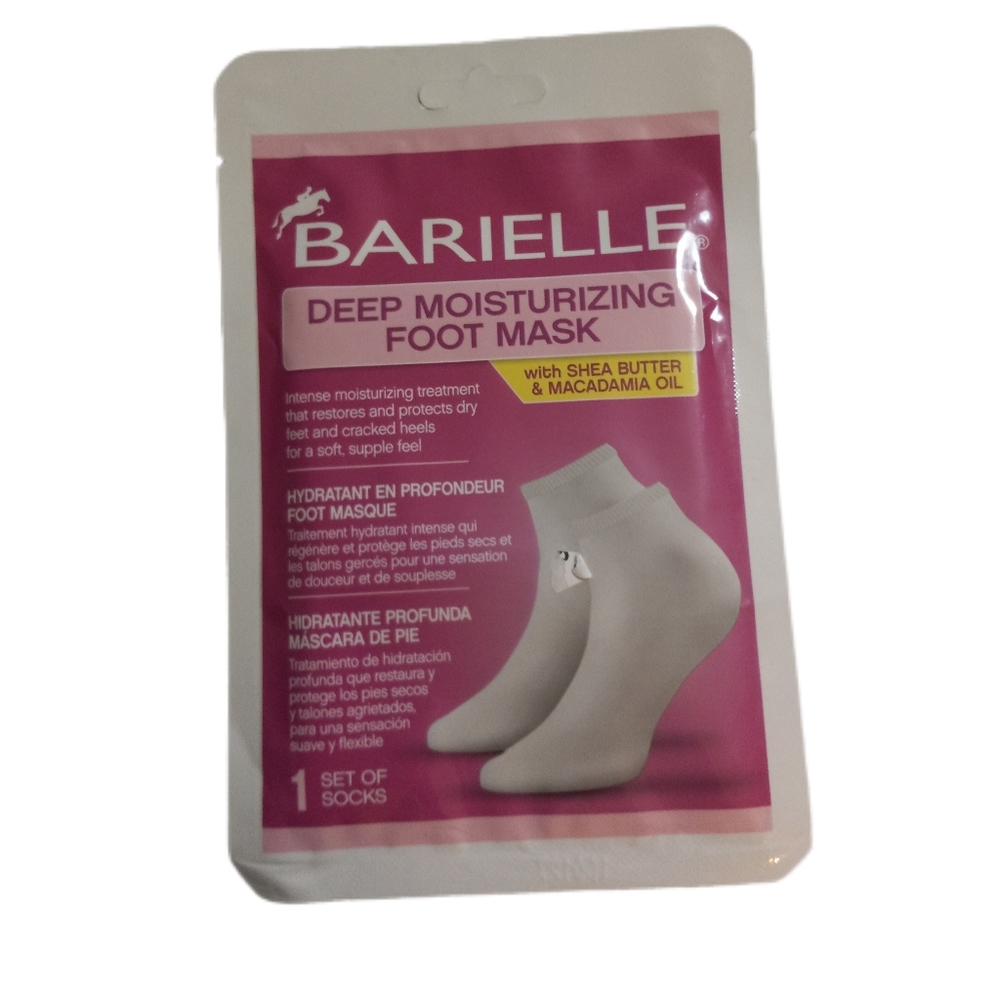 Barielle Deep Moisturizing Foot Mask 1 Set Shea Butter Macadamia Oil NWT